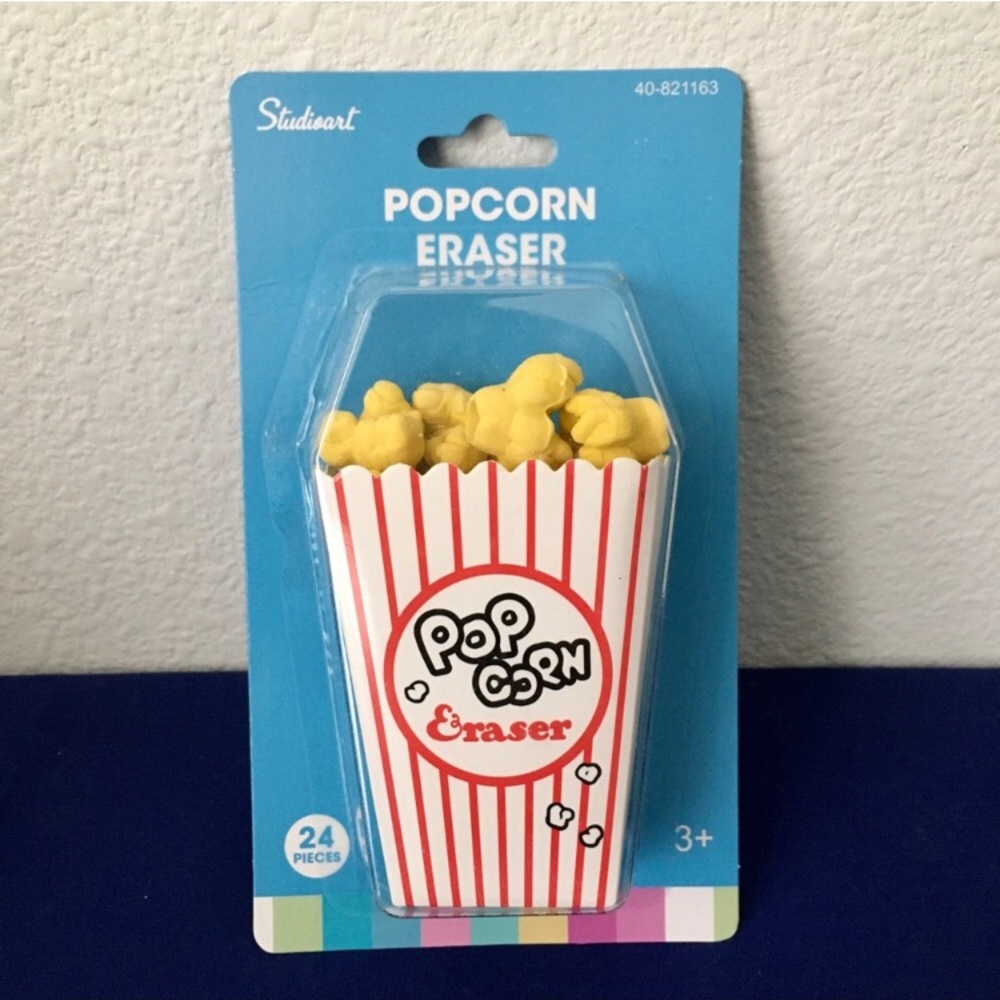 Novelty Popcorn Eraser Set